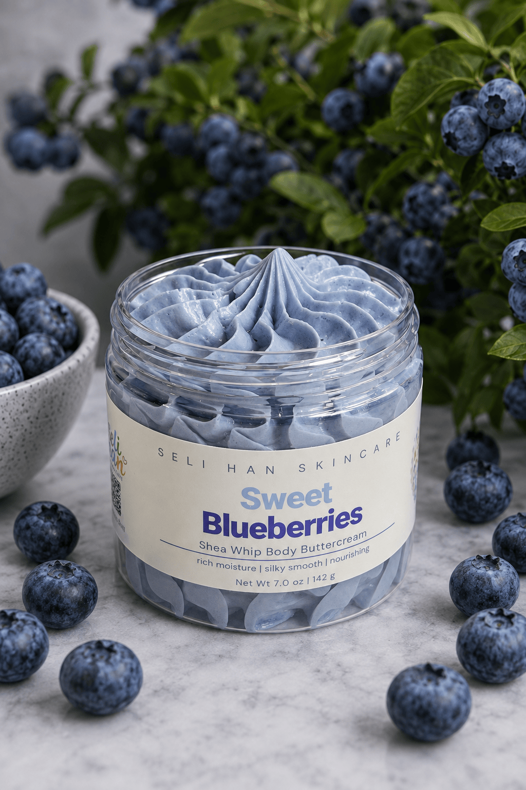 Shea Whip Body Butter Cream - sweet blueberries