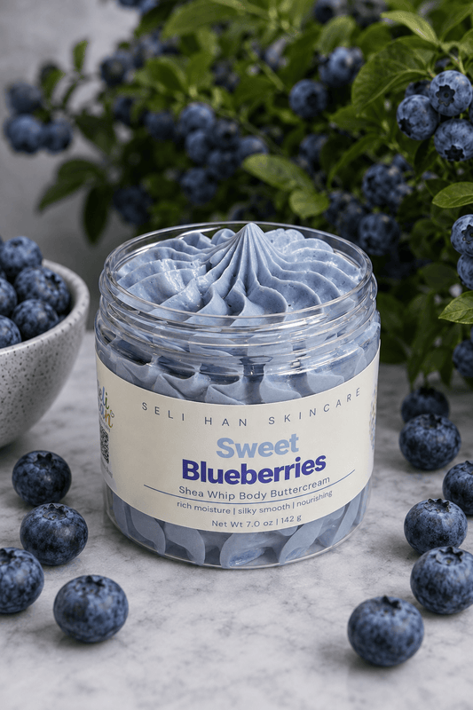 Sweet Blueberries Shea Whip Body Buttercream - Seli Han Skincare 