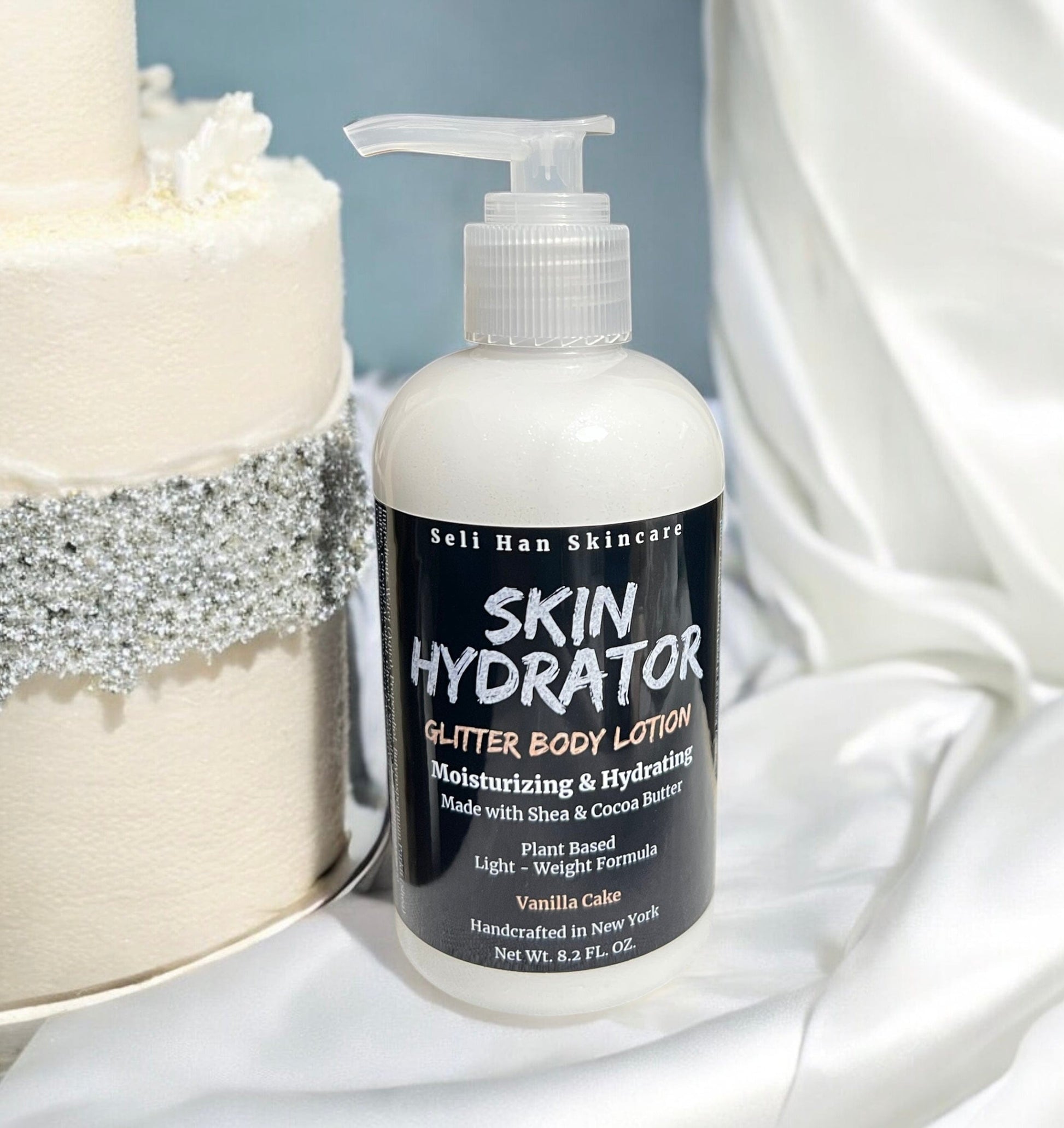 Skin Hydrator - Moisturizing Glitter Body Lotion (vanilla cake) - Seli Han Skincare 