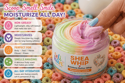Shea Whip Body Butter Cream - Rainbow Loops - Seli Han Skincare 